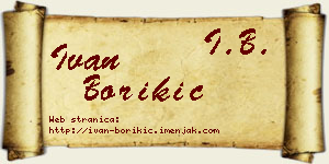 Ivan Borikić vizit kartica